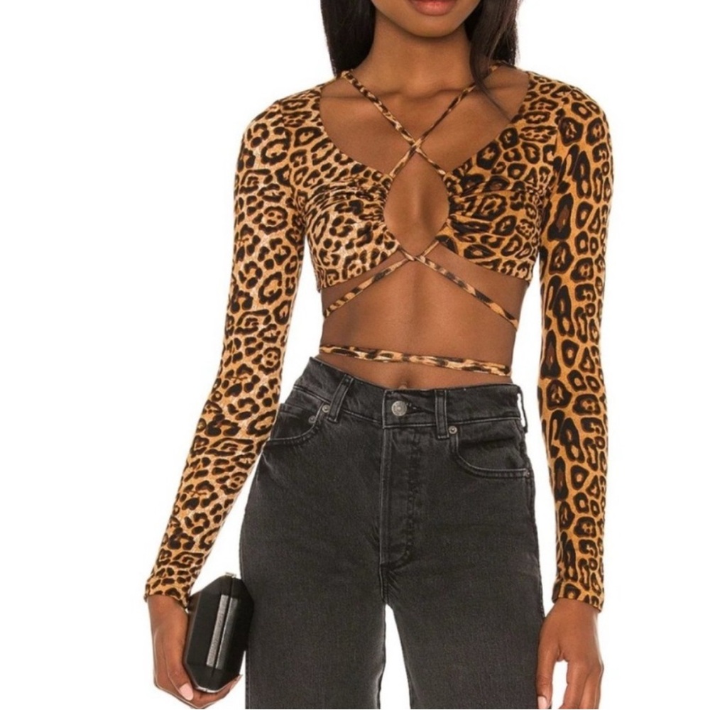 Superdown Revolve Mikaela Wrap Top NWT sz XS